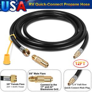 Propane Hose Gas Line Quick Connect Adapter RV to Grill for Blackstone 17" / 22"