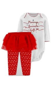 Just One You Mommy’s Favorite Gift Christmas Bodysuit Leggings +Tutu Newborn NWT - Picture 1 of 6