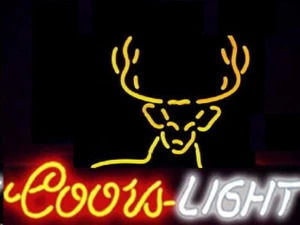 Deer Stag Head Neon Sign 17"x14" Light Lamp Beer Bar Decor Man Cave Glass SY - Picture 1 of 1