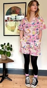 Run & Fly Lindo Fiesta Gatos Estampado Kawaii Mono Corto Reino Unido 8-26 Pantalones Cortos Elásticos - Imagen 1 de 8