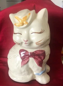 Vintage Shawnee Pottery Puss Boots Cat Kitten Cookie Jar  - Picture 1 of 5