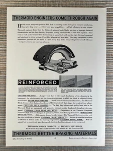 Thermoid verstärkter Bremsklotz LKW Transport Trenton NJ 1931 Vintage Print Ad - Bild 1 von 1