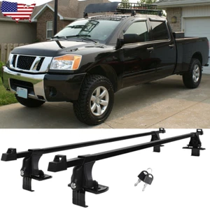 Car Top Roof Rack 54" Cross Bar Luggage Carrier Cargo w/ Lock For Nissan Titan - Picture 1 of 15