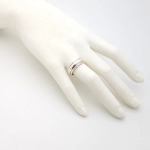 Sterling Silver 925 Flower Pattern Solid Handmade Band Ring Size 8.5  - Picture 1 of 5
