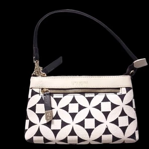 Spartina 449 Small Shoulder Wrist Bag Purse Black Cream Gold - Picture 1 of 19