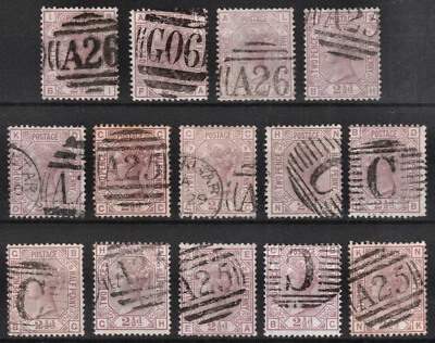 1876/79 SG140/141 21/2d ROSY MAUVE WMK ORB PLATE SET 3 - 16 USED ABROAD FINE - Image 1 of 2