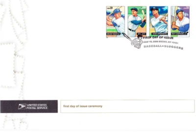 USPS First Day Ceremony Program #4080-83 Baseball Sluggers Mantle Greenberg Ott - Image 1 of 3