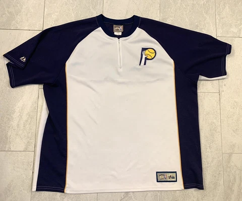 Vtg Hardwood Classics Indiana Pacers  Quarter Zip Warm Up Shirt 3XL Majestic Cover