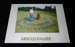 Arnold Palmer Surrounded by Golf Clubs Framed 11x14 Photo Display - Picture 1 of 1