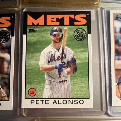 2021 Topps #86B-65 Pete Alonso 1986 Topps Baseball 35th Anniversary Mets ++++ - Image 1 of 4