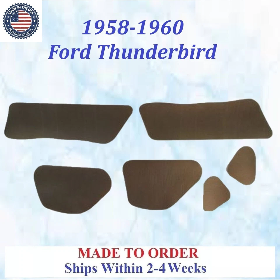 NUEVO 1958-1960 Ford Thunderbird 6 piezas capó aislamiento gris REM #PARA-HIN-055 Foto 1 de 3