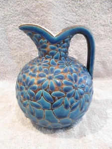 Rare pichet faience Clamecy (klam) Duquesnelle émaux st Primavera art deco - Picture 1 of 11