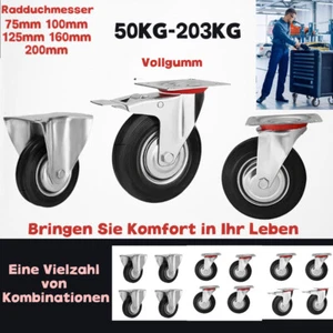 Transportrollen Lenkrolle Rollen Laufrollen Möbelrollen Bockrolle Bremsen 4xSet - Bild 1 von 17