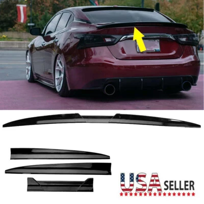 Glossy BLK Rear Trunk Spoiler Lip Roof Tail Wing For Nissan Altima Maxima 09-15 — 第 1/4 张图片