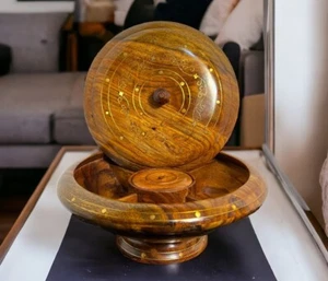 Handcrafted Wooden Dry Fruit Bowl With Lid Elegant and Functional Home Decor 11” - Picture 1 of 13