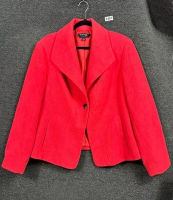 Chaqueta Blazer Evan Picone Elastizada Para Mujer Talla 2X Roja Cierre de Un Botón Forrada Foto 1 de 4