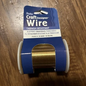 VTG Darice Gold Craft Wire 28 Gauge 40 Yards Art Jewelry USA NEW Old Stock - Picture 1 of 4