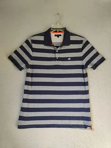 Camisa Polo Grande Banana Republic Para Hombres Azul Gris Rayas Manga Corta Informal Logo - Imagen 1 de 10