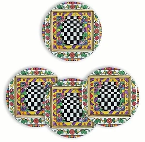 X4 Placemats in the style of Mackenzie Childs Gypsy Heat Resistant Washable - Picture 1 of 3
