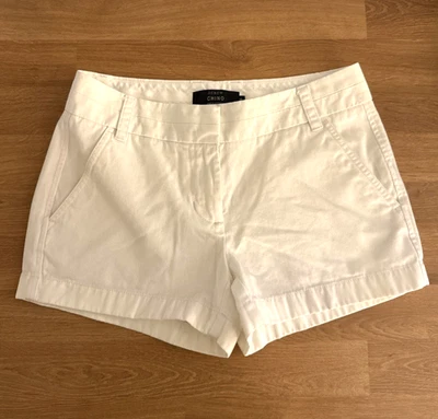 J.Crew Chino Shorts Women Size 00 White Classic Flat‑Front Preppy Summer - Image 1 of 4