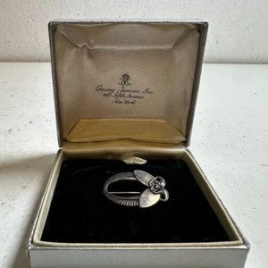 Broche prendedor vintage Georg Jensen #227 flor de cactus plata esterlina moda retro - Imagen 1 de 9