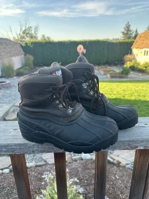 ALPINE DESIGN MENS SIZE 7 WINTER HIKING BOOT Brown Black Duck Boot - Image 1 of 4