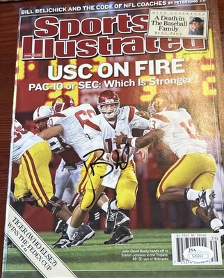 JOHN DAVID BOOTY SIGNED AUTOGRAPHED SPORTS ILLUSTRATED USC TROJANS JSA - Image 1 of 4