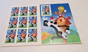 USPS Scott #3205 32c Sylvester & Tweety Bird w/Perf Pane MNH LOONEY TUNES - Picture 1 of 2