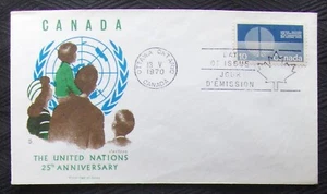Canada, FDC 25th ANNIVERSARY OF UNITED NATIONS 1970. - Picture 1 of 1