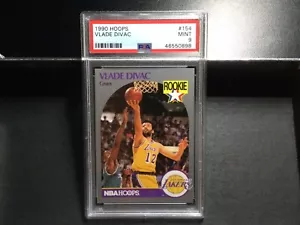 1990 NBA Hoops #154 Vlade Divac Rookie Basketball Card PSA 9 Mint Lakers-Kings - Picture 1 of 2
