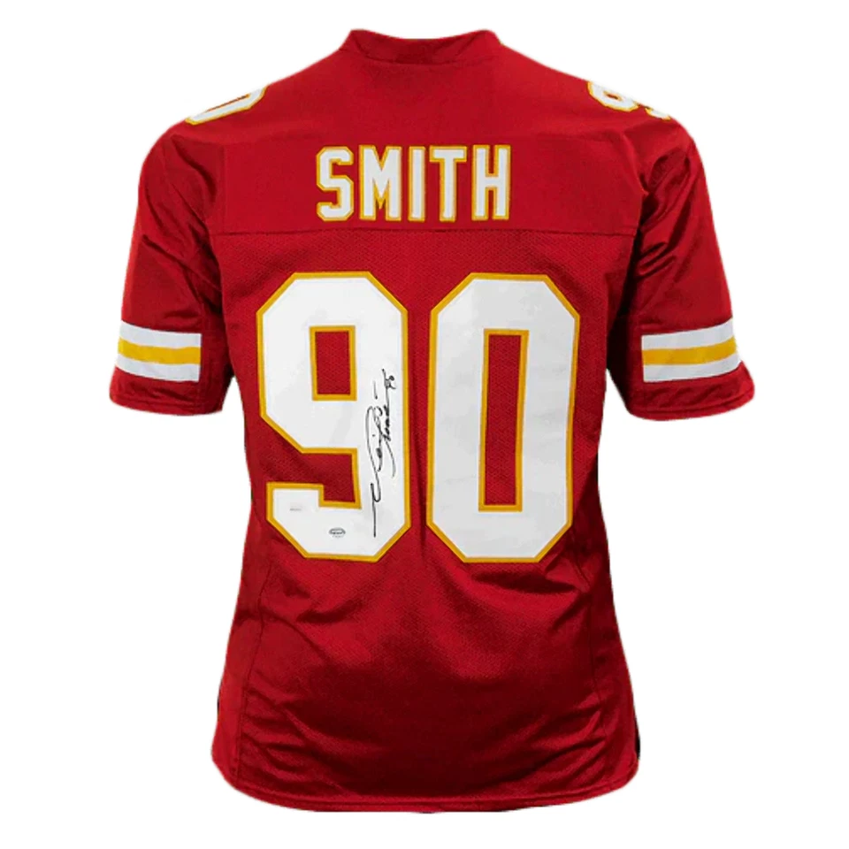 Camiseta de fútbol roja firmada por Neil Smith Kansas City Pro Edition (JSA) Foto 1 de 4