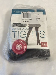 No nonsense Women's BLACK Super Opaque Control Top Shaping Tights Size Large 1pc - Picture 1 of 3