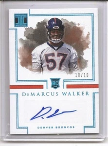 2017 Panini Impeccable DeMarcus Walker Platinum Auto Card 10/10 Denver Broncos - Picture 1 of 2