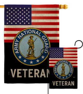 US Army National Guard Veteran Burlap Garden Flag Armed Forces Yard House Banner - Bild 1 von 17