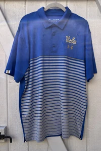 Camisa Polo Under Armour The Playoff UCLA Para Hombres XLarge Heatgear Rayas Azul P16 - Imagen 1 de 7
