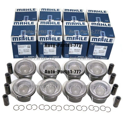 8x Pistons & Rings Set Mahle For Porsche Cayenne Panamera Turbo 4.8T 955 957 970 - Image 1 of 4