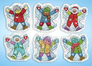 Cross Stitch Kit ~ Design Works 6 Snow Angels Christmas Ornaments PC #DW6894 - Picture 1 of 3