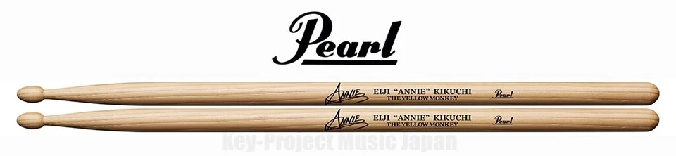 Pearl 154H/2 Eiji Kikuchi Signature Drum Sticks 1pair Hickory New w/Tracking No. - Image 1 of 1