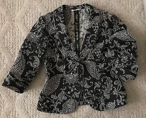 CAbi Style 312 Eliza Black Ivory Eliza Tapestry Brocade Floral Jacket Blazer 6 - Picture 1 of 7