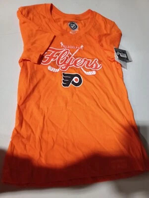 NWT Girls Size M 7/8 NHL Brand Philadelphia Flyers Short Sleeve Shirt!! F43 - Image 1 of 4
