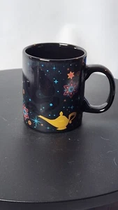 Disney Aladdin Magic Lamp And Genie Ceramic Black Mug Cup Limited RARE - Picture 1 of 4