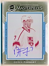 2015-16 The Cup Derek Forbort Masterpieces Printing Plate Auto Rc #SPA-252 (1/1)