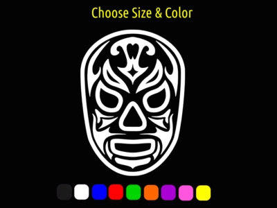 LUCHA MASK 墨西哥 CML 职业摔跤窗乙烯基贴纸可选尺寸颜色 — 第 1/3 张图片