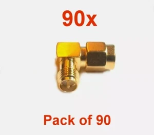 90x Right Angle SMA Male to SMA Female RP (reverse Polarity) Adaptor Connector - Picture 1 of 2