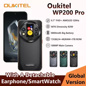 Oukitel WP200 Pro 5G Phone 6.7'' 120Hz 72GB+1TB 108MP Detachable Rear Screen NFC - Picture 1 of 18