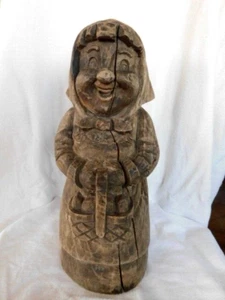 Large Vintage Hand Carved Wood Wooden Country Woman Paper Mache Mold/Sculpture - Picture 1 of 8