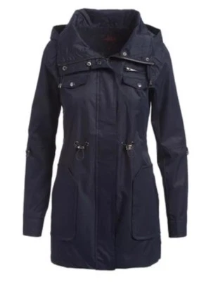 Yoki Womens Hooded Lightweight Anorak Jacket Coat Navy Blue Size M NWT - Image 1 of 3