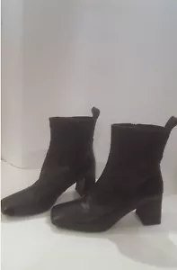 Women's Napoleoni Black Leather Chucky Boots - EU 41, US 10.5 - Picture 1 of 11