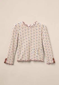 Matilda Jane Heart to Heart Heartstrings Long Sleeve Ribbed Knit Tee Size 16 NWT - Picture 1 of 3