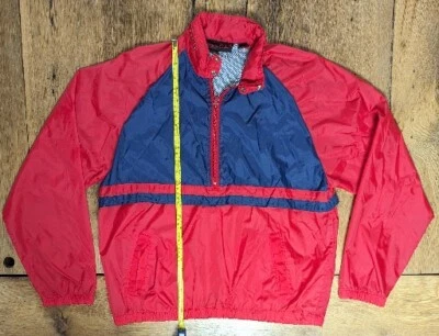 Vintage 80s Red And Navy Nylon Windbreaker PRO CLUB Size M - Image 1 of 4